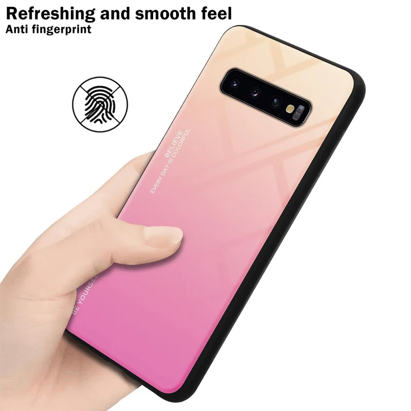Cadorabo Hülle kompatibel mit Samsung Galaxy S10 4G Zweifarbige Schutzhülle aus Tempered Glas und TPU Silikon
