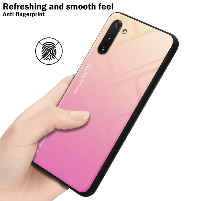 Cadorabo Hülle kompatibel mit Samsung Galaxy NOTE 10 Zweifarbige Schutzhülle aus Tempered Glas und TPU Silikon
