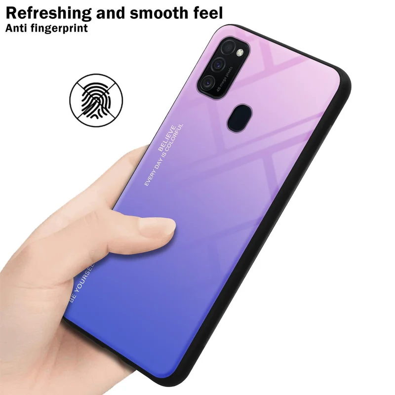 Cadorabo Hülle kompatibel mit Samsung Galaxy M21 / M30s Zweifarbige Schutzhülle aus Tempered Glas und TPU Silikon