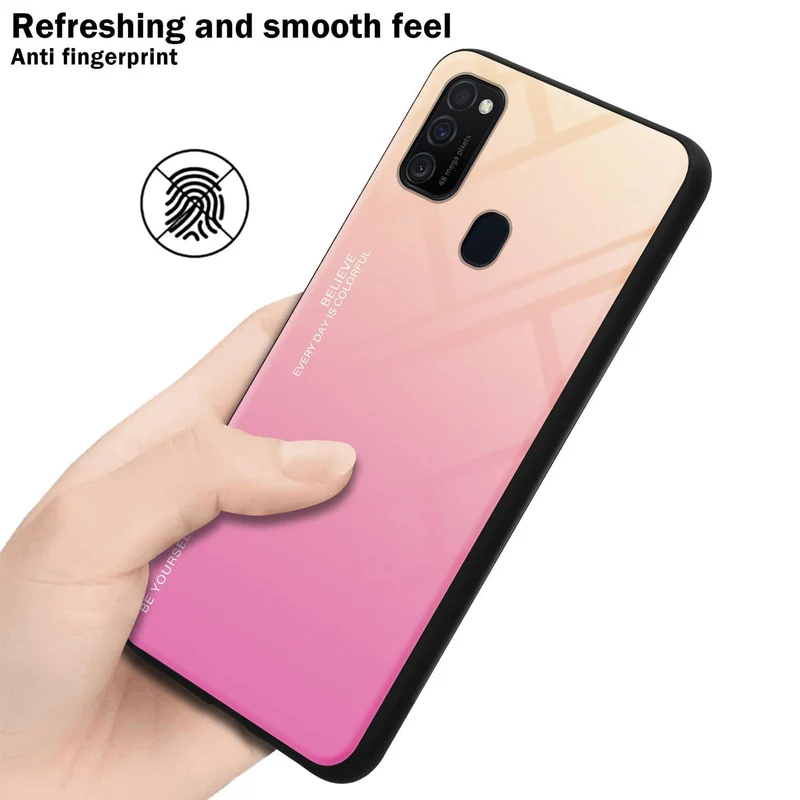 Cadorabo Hülle kompatibel mit Samsung Galaxy M21 / M30s Zweifarbige Schutzhülle aus Tempered Glas und TPU Silikon