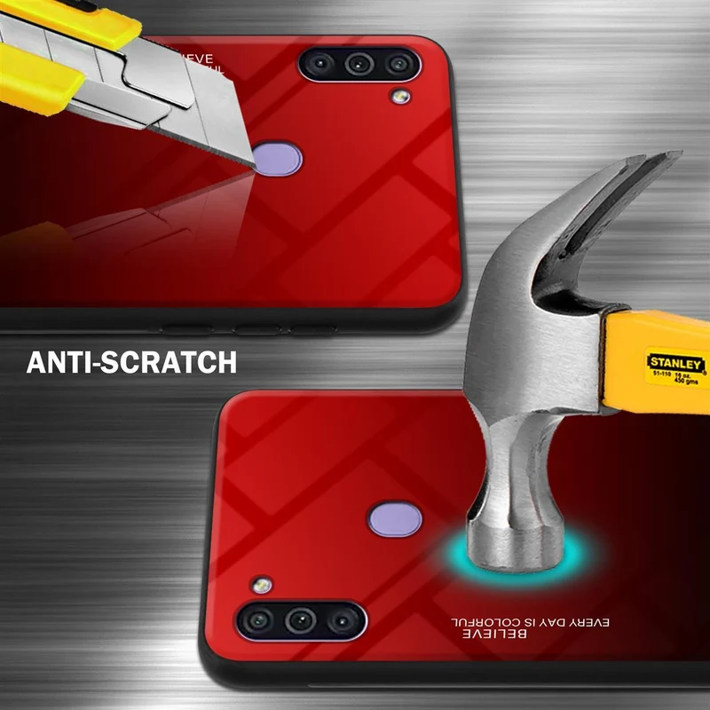 Cadorabo Hülle kompatibel mit Samsung Galaxy A11 / M11 Zweifarbige Schutzhülle aus Tempered Glas und TPU Silikon