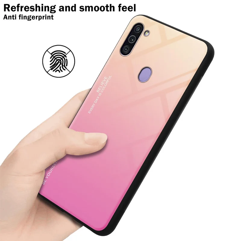 Cadorabo Hülle kompatibel mit Samsung Galaxy A11 / M11 Zweifarbige Schutzhülle aus Tempered Glas und TPU Silikon