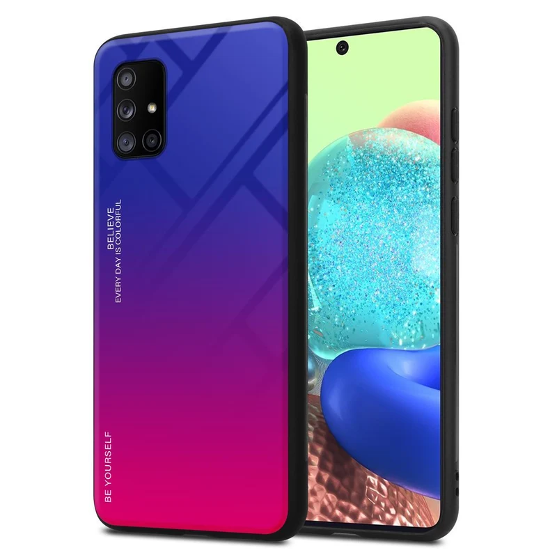 Cadorabo Hülle kompatibel mit Samsung Galaxy A71 5G Zweifarbige Schutzhülle aus Tempered Glas und TPU Silikon