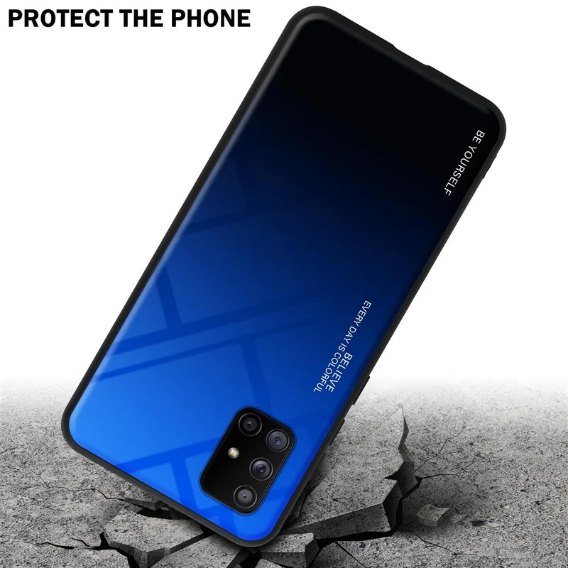 Cadorabo Hülle kompatibel mit Samsung Galaxy A71 5G Zweifarbige Schutzhülle aus Tempered Glas und TPU Silikon