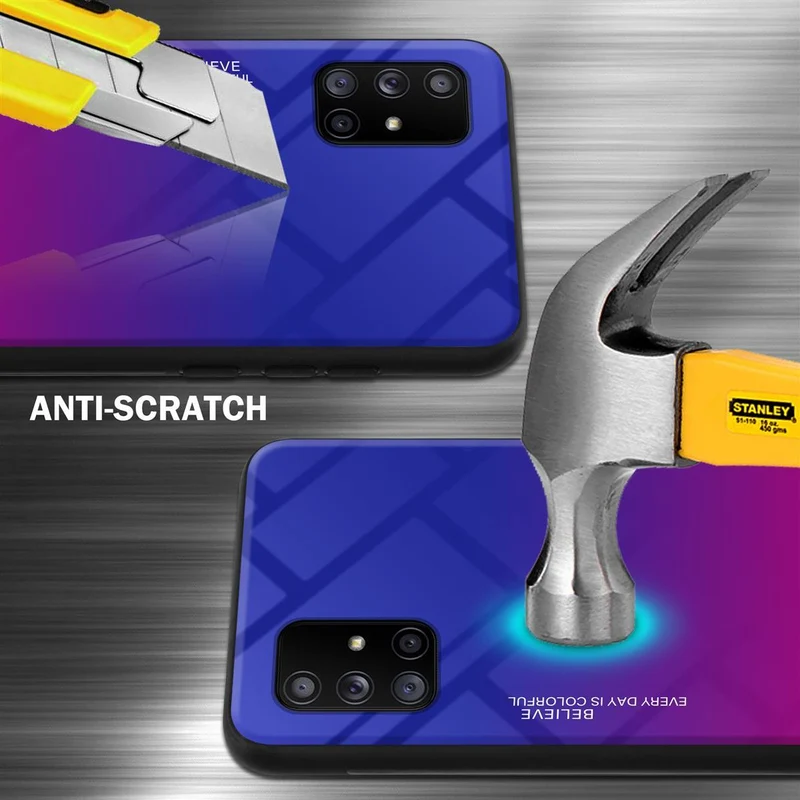 Cadorabo Hülle kompatibel mit Samsung Galaxy A71 5G Zweifarbige Schutzhülle aus Tempered Glas und TPU Silikon