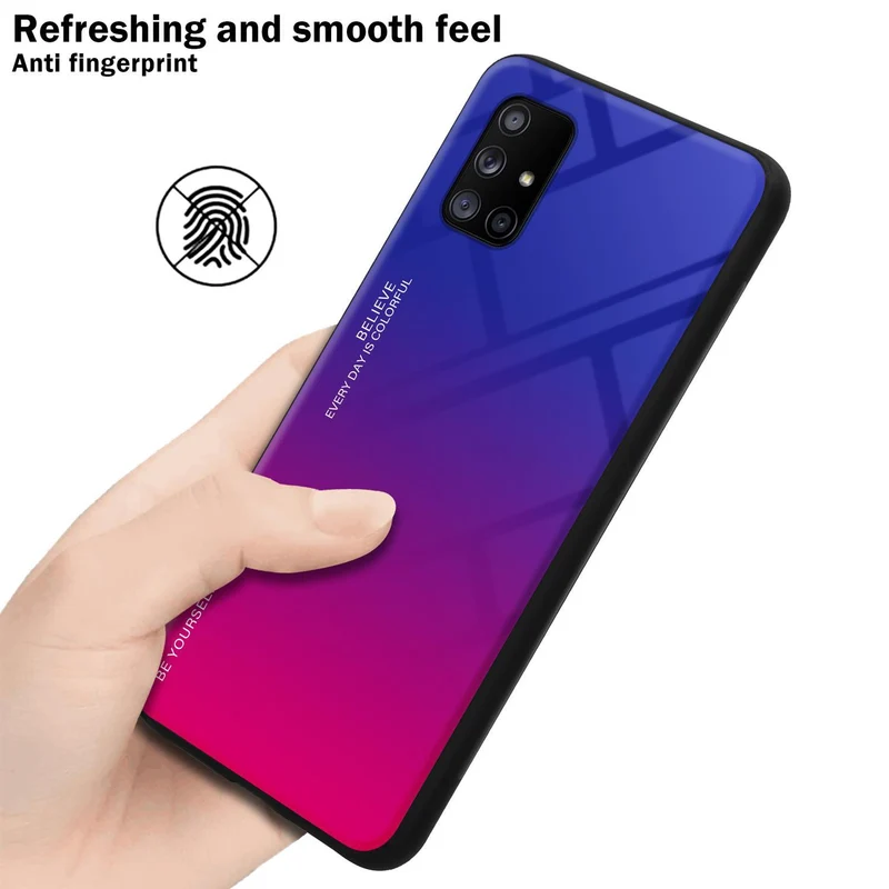Cadorabo Hülle kompatibel mit Samsung Galaxy A71 5G Zweifarbige Schutzhülle aus Tempered Glas und TPU Silikon