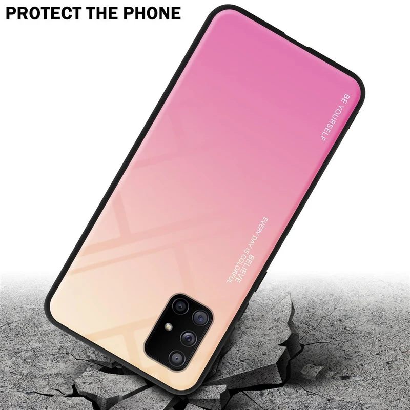 Cadorabo Hülle kompatibel mit Samsung Galaxy A71 5G Zweifarbige Schutzhülle aus Tempered Glas und TPU Silikon