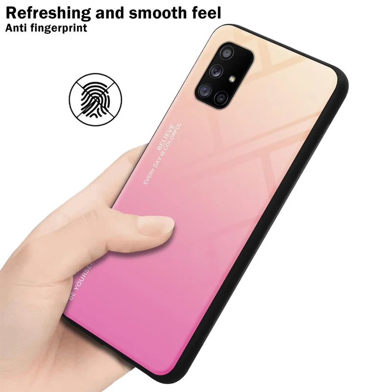 Cadorabo Hülle kompatibel mit Samsung Galaxy A71 5G Zweifarbige Schutzhülle aus Tempered Glas und TPU Silikon