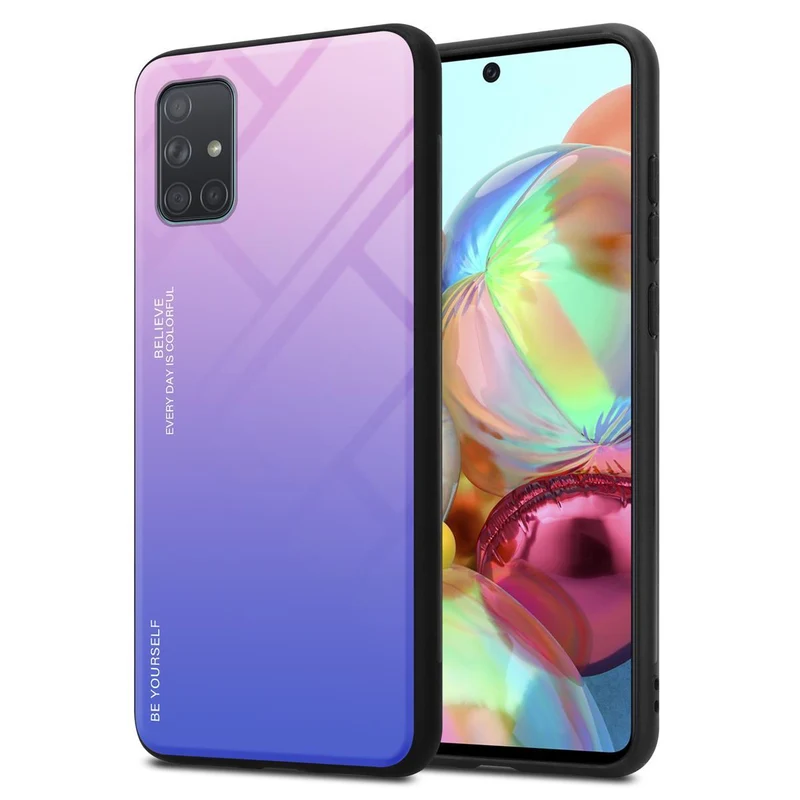 Cadorabo Hülle kompatibel mit Samsung Galaxy A71 4G Zweifarbige Schutzhülle aus Tempered Glas und TPU Silikon