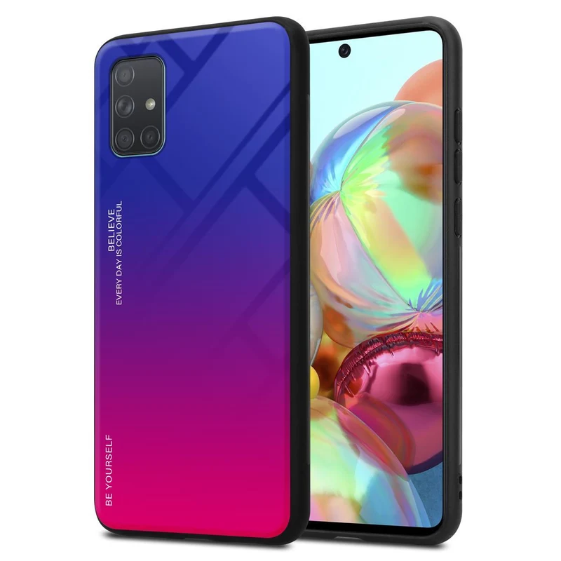 Cadorabo Hülle kompatibel mit Samsung Galaxy A71 4G Zweifarbige Schutzhülle aus Tempered Glas und TPU Silikon