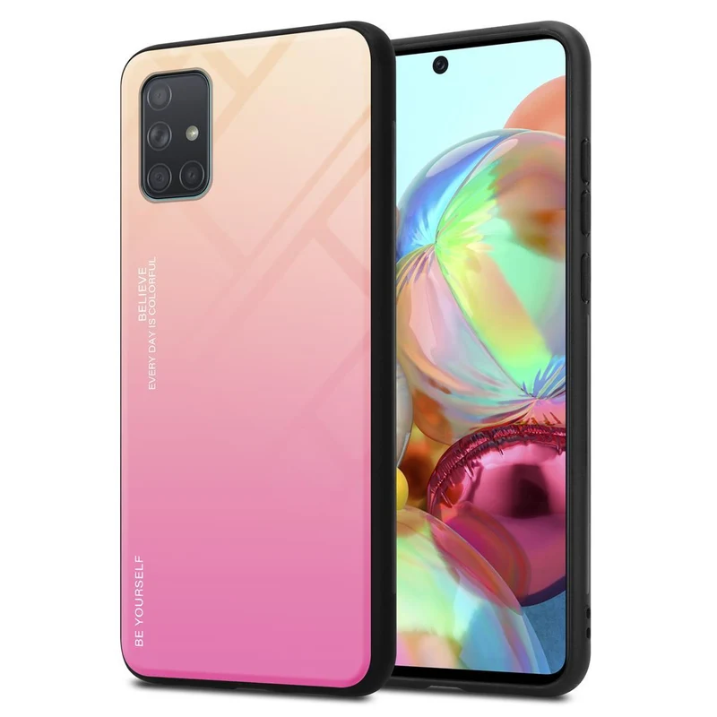 Cadorabo Hülle kompatibel mit Samsung Galaxy A71 4G Zweifarbige Schutzhülle aus Tempered Glas und TPU Silikon