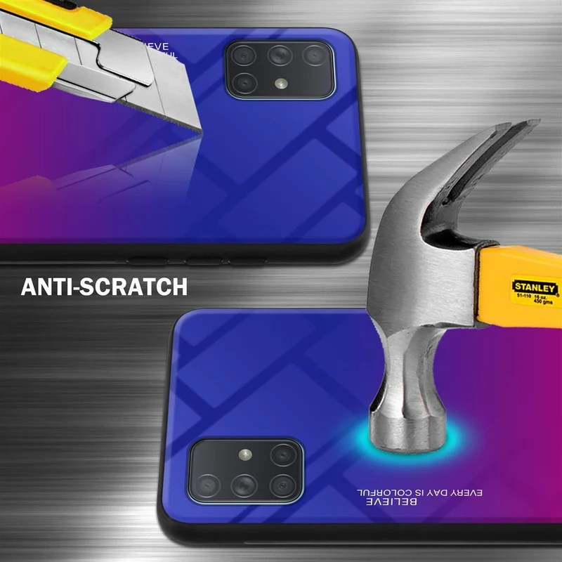 Cadorabo Hülle kompatibel mit Samsung Galaxy A71 4G Zweifarbige Schutzhülle aus Tempered Glas und TPU Silikon