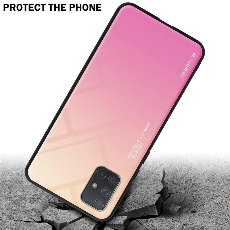 Cadorabo Hülle kompatibel mit Samsung Galaxy A71 4G Zweifarbige Schutzhülle aus Tempered Glas und TPU Silikon