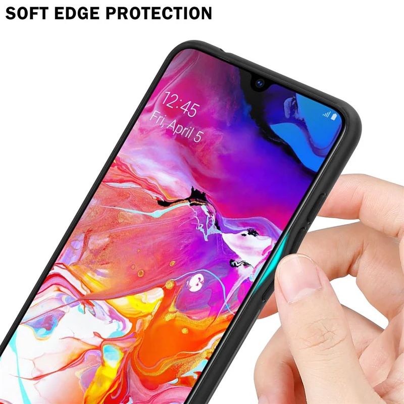 Cadorabo Hülle kompatibel mit Samsung Galaxy A70 / A70s Zweifarbige Schutzhülle aus Tempered Glas und TPU Silikon
