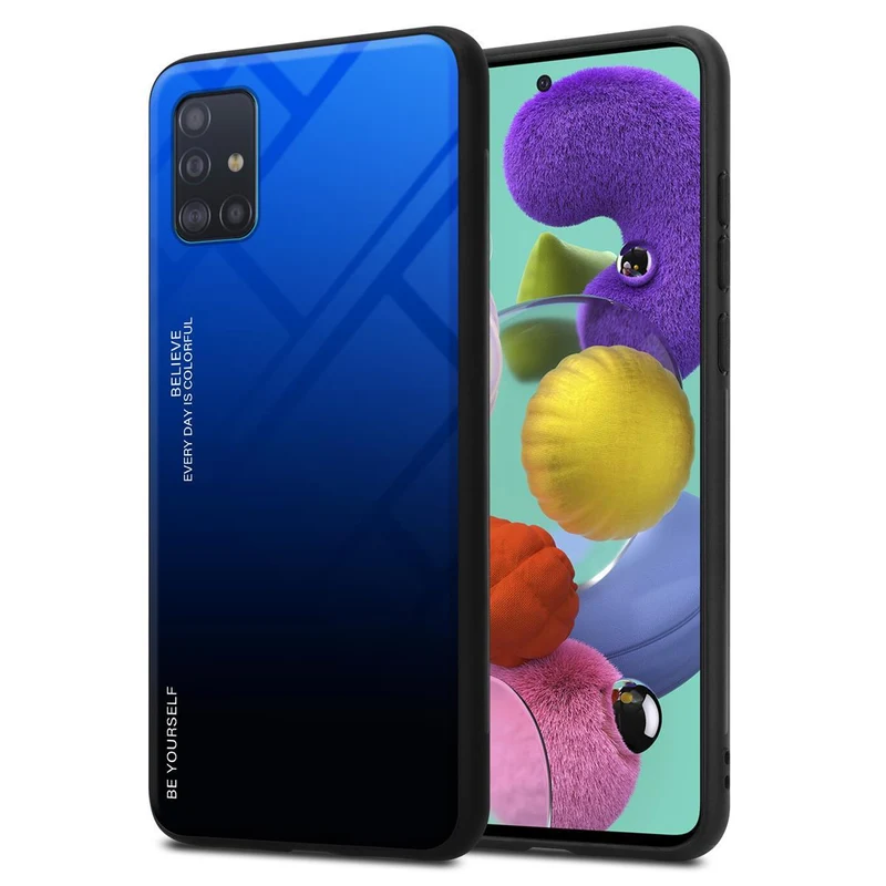 Cadorabo Hülle kompatibel mit Samsung Galaxy A51 4G / M40s Zweifarbige Schutzhülle aus Tempered Glas und TPU Silikon