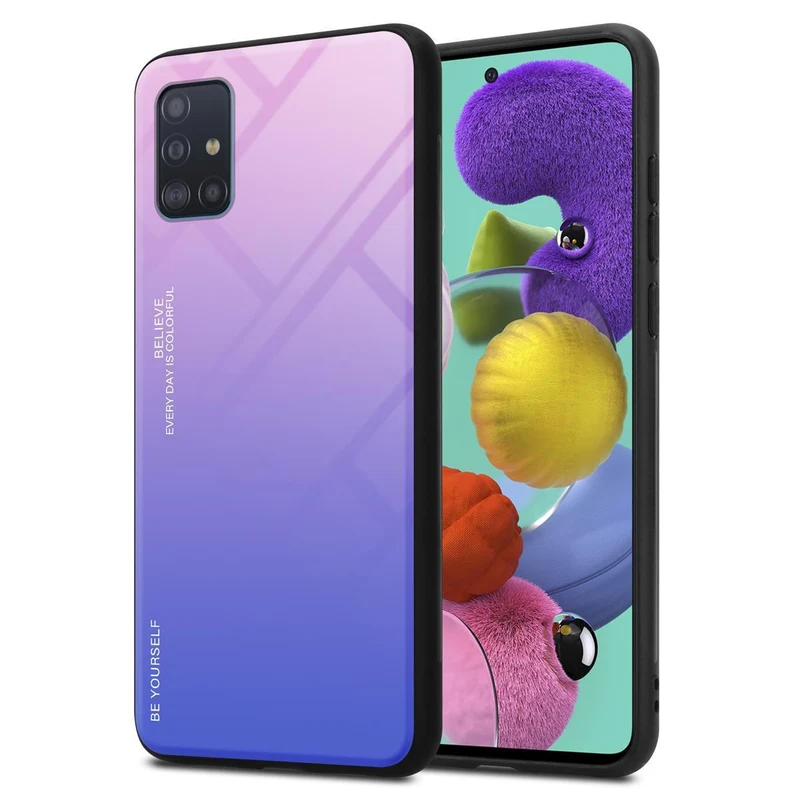 Cadorabo Hülle kompatibel mit Samsung Galaxy A51 4G / M40s Zweifarbige Schutzhülle aus Tempered Glas und TPU Silikon