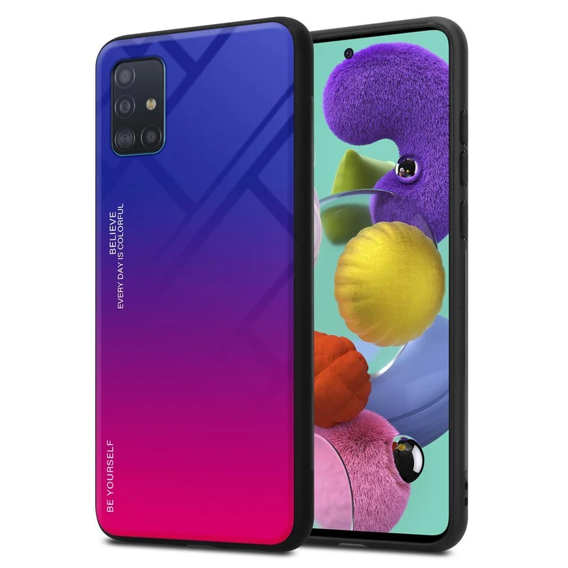 Cadorabo Hülle kompatibel mit Samsung Galaxy A51 4G / M40s Zweifarbige Schutzhülle aus Tempered Glas und TPU Silikon