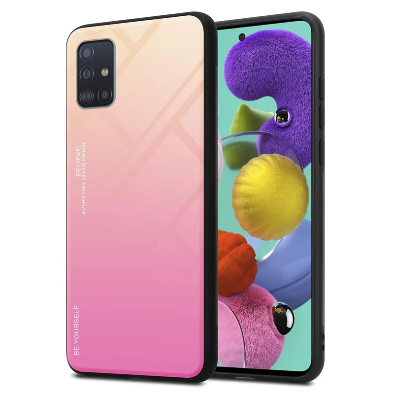 Cadorabo Hülle kompatibel mit Samsung Galaxy A51 4G / M40s Zweifarbige Schutzhülle aus Tempered Glas und TPU Silikon