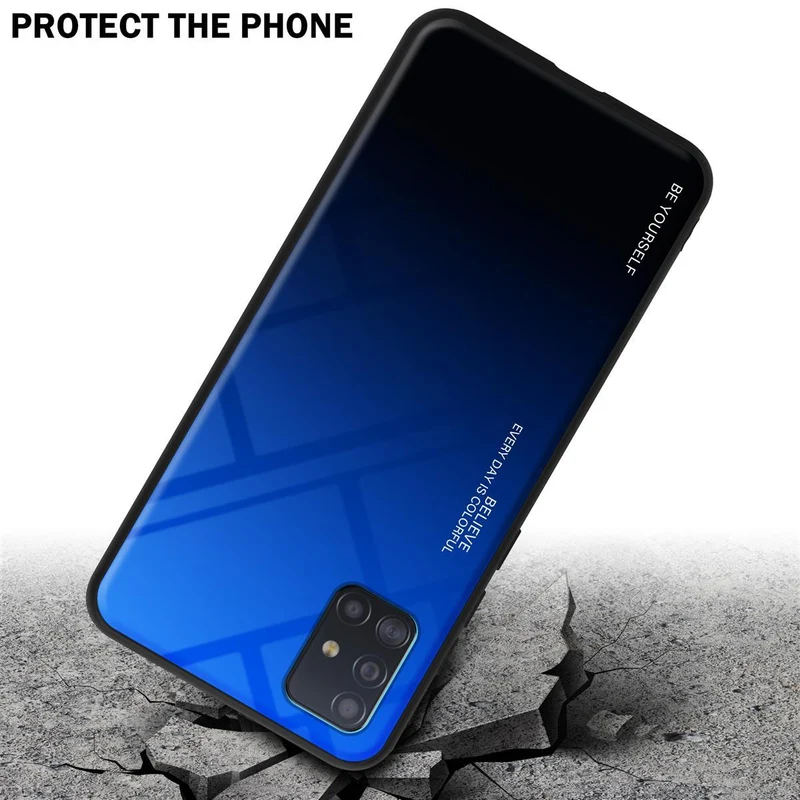 Cadorabo Hülle kompatibel mit Samsung Galaxy A51 4G / M40s Zweifarbige Schutzhülle aus Tempered Glas und TPU Silikon