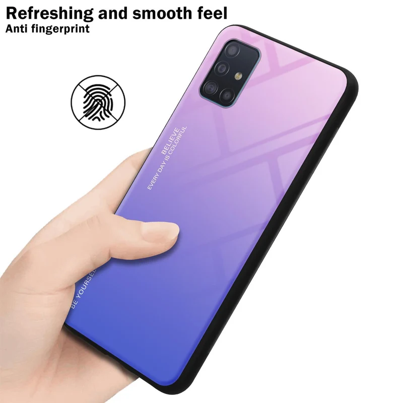 Cadorabo Hülle kompatibel mit Samsung Galaxy A51 4G / M40s Zweifarbige Schutzhülle aus Tempered Glas und TPU Silikon