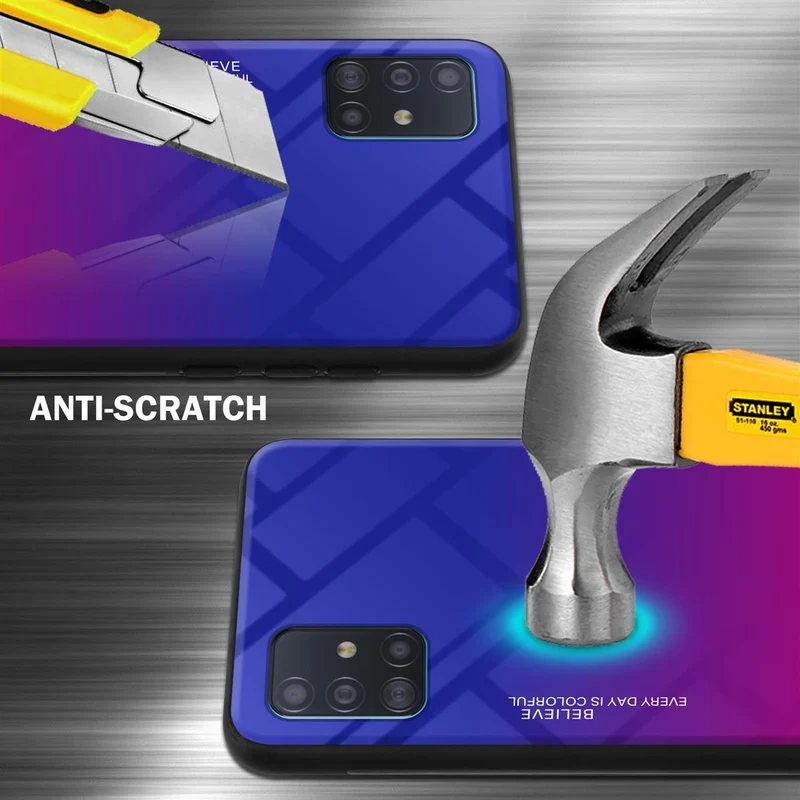 Cadorabo Hülle kompatibel mit Samsung Galaxy A51 4G / M40s Zweifarbige Schutzhülle aus Tempered Glas und TPU Silikon