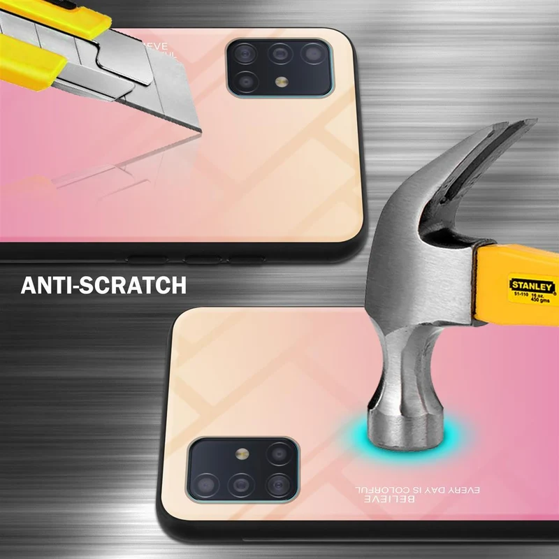 Cadorabo Hülle kompatibel mit Samsung Galaxy A51 4G / M40s Zweifarbige Schutzhülle aus Tempered Glas und TPU Silikon
