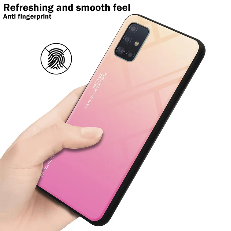 Cadorabo Hülle kompatibel mit Samsung Galaxy A51 4G / M40s Zweifarbige Schutzhülle aus Tempered Glas und TPU Silikon