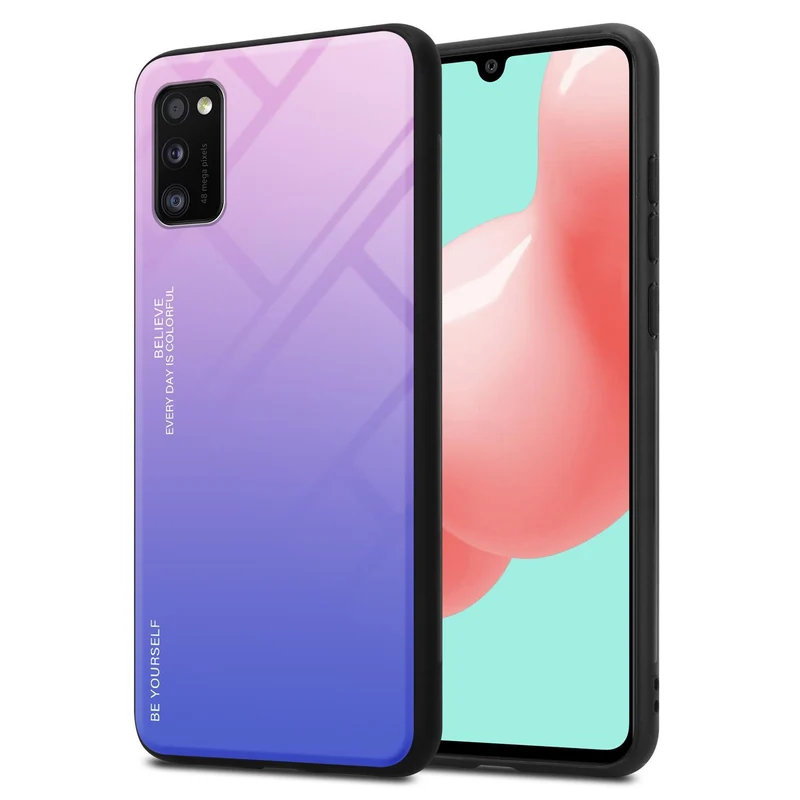 Cadorabo Hülle kompatibel mit Samsung Galaxy A41 Zweifarbige Schutzhülle aus Tempered Glas und TPU Silikon