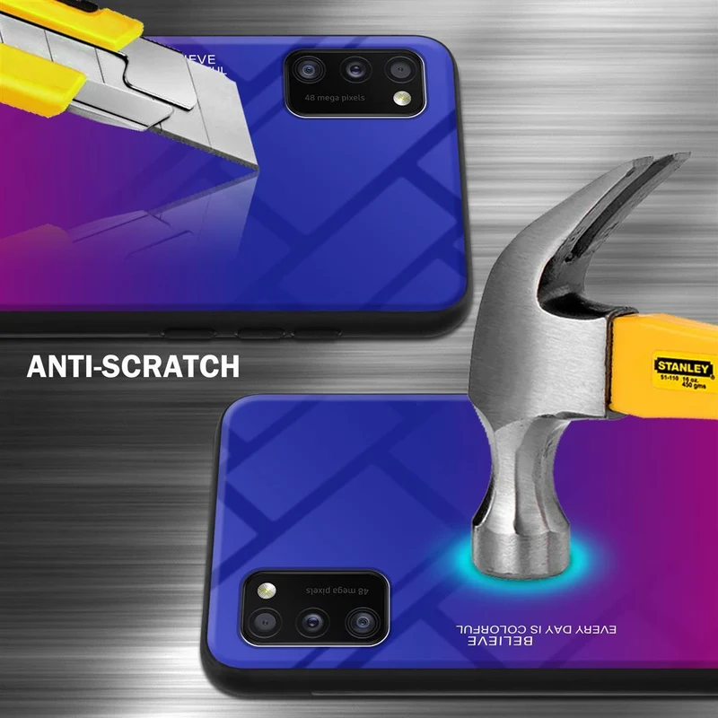 Cadorabo Hülle kompatibel mit Samsung Galaxy A41 Zweifarbige Schutzhülle aus Tempered Glas und TPU Silikon
