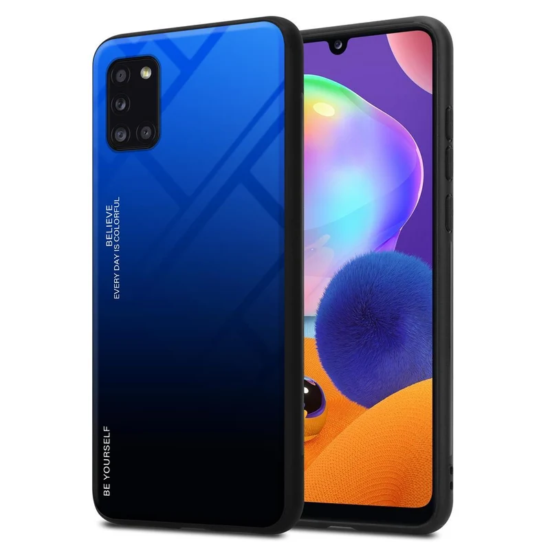Cadorabo Hülle kompatibel mit Samsung Galaxy A31 Zweifarbige Schutzhülle aus Tempered Glas und TPU Silikon