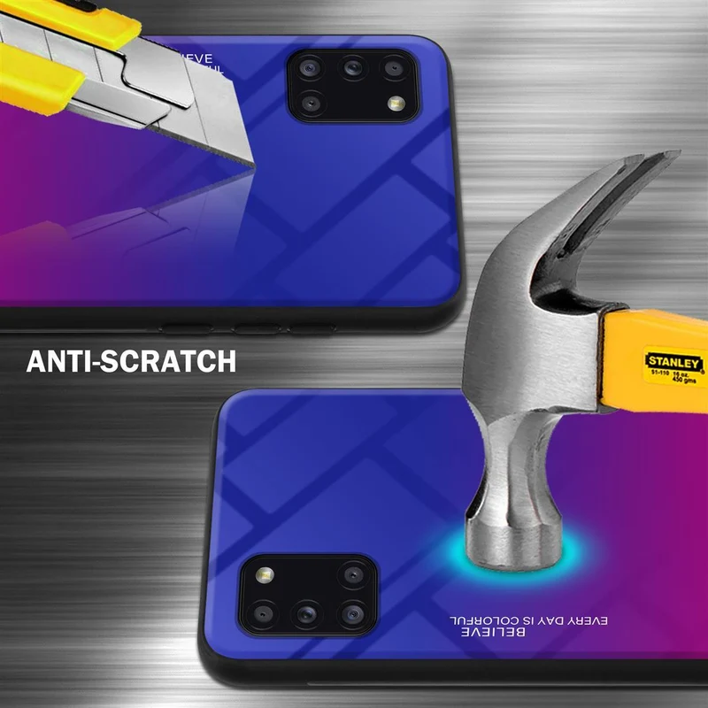 Cadorabo Hülle kompatibel mit Samsung Galaxy A31 Zweifarbige Schutzhülle aus Tempered Glas und TPU Silikon