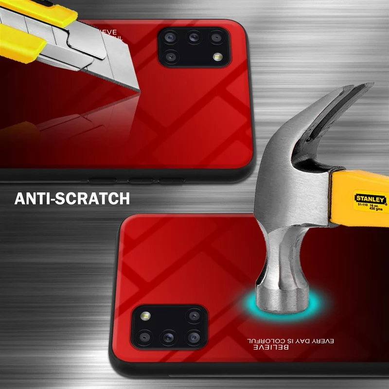 Cadorabo Hülle kompatibel mit Samsung Galaxy A31 Zweifarbige Schutzhülle aus Tempered Glas und TPU Silikon