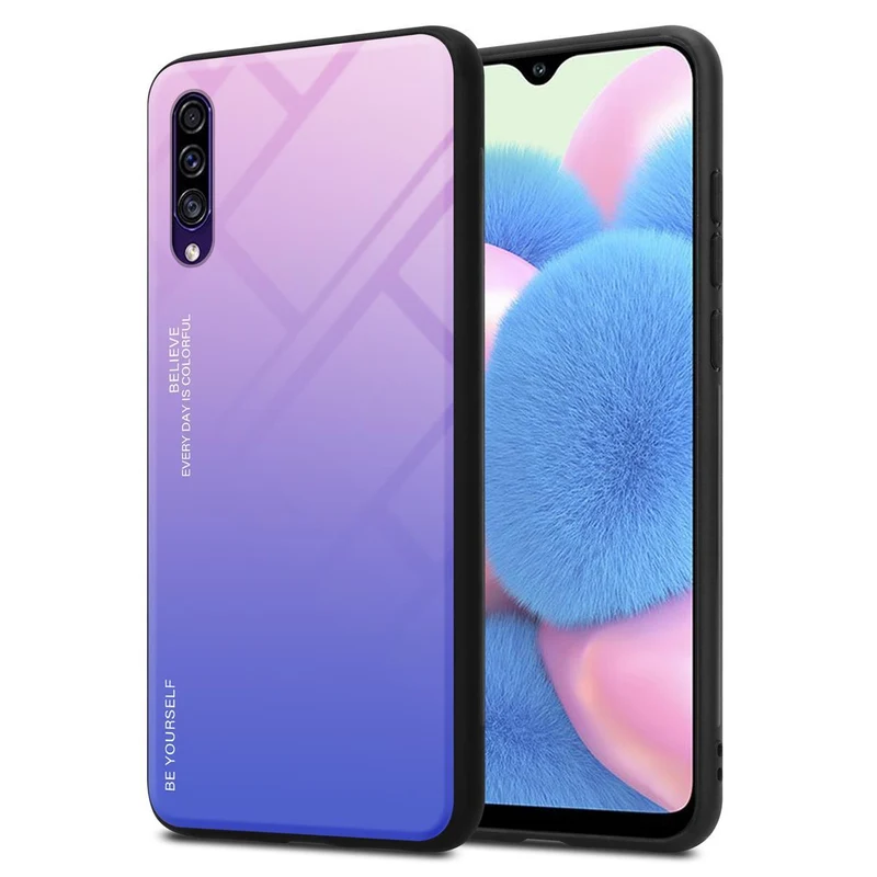 Cadorabo Hülle kompatibel mit Samsung Galaxy A50 4G / A50s / A30s Zweifarbige Schutzhülle aus Tempered Glas und TPU Silikon