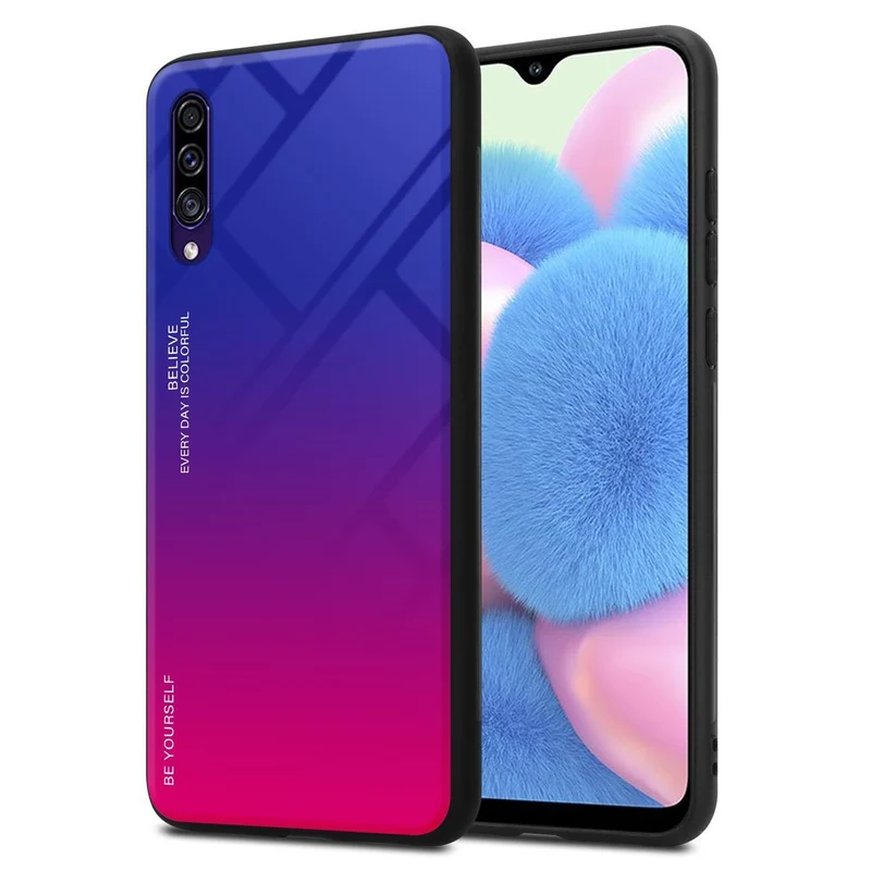 Cadorabo Hülle kompatibel mit Samsung Galaxy A50 4G / A50s / A30s Zweifarbige Schutzhülle aus Tempered Glas und TPU Silikon
