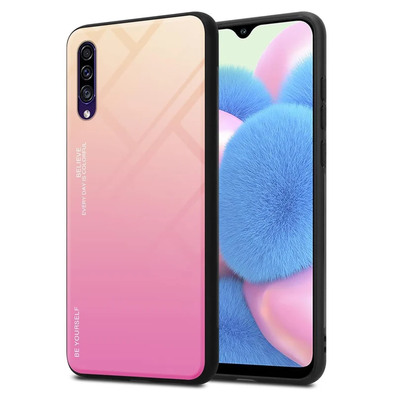 Cadorabo Hülle kompatibel mit Samsung Galaxy A50 4G / A50s / A30s Zweifarbige Schutzhülle aus Tempered Glas und TPU Silikon