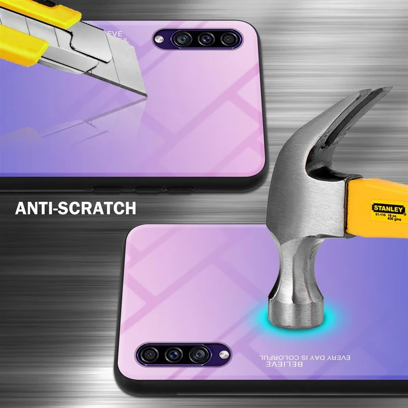 Cadorabo Hülle kompatibel mit Samsung Galaxy A50 4G / A50s / A30s Zweifarbige Schutzhülle aus Tempered Glas und TPU Silikon