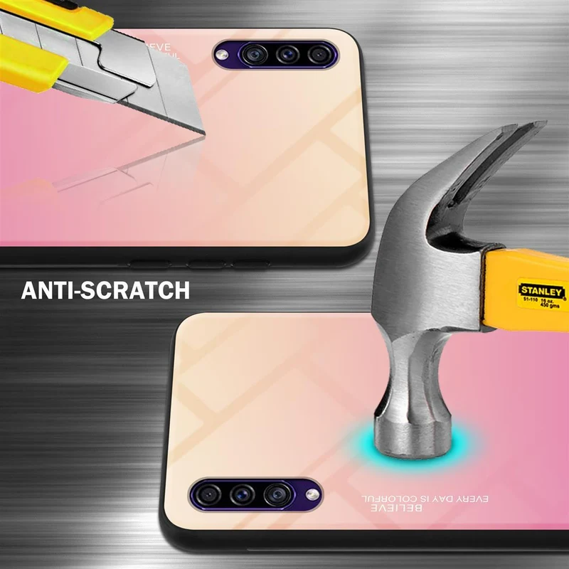 Cadorabo Hülle kompatibel mit Samsung Galaxy A50 4G / A50s / A30s Zweifarbige Schutzhülle aus Tempered Glas und TPU Silikon