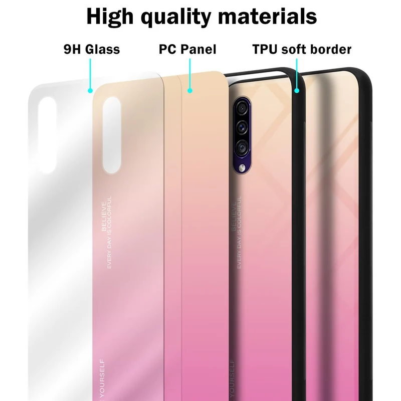 Cadorabo Hülle kompatibel mit Samsung Galaxy A50 4G / A50s / A30s Zweifarbige Schutzhülle aus Tempered Glas und TPU Silikon