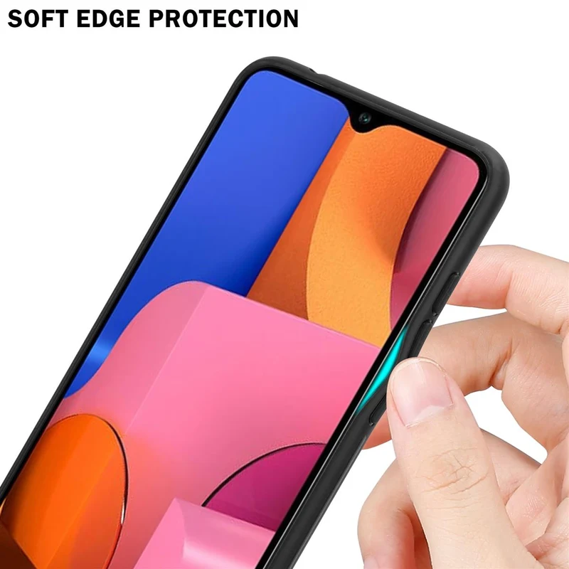 Cadorabo Hülle kompatibel mit Samsung Galaxy A20s Zweifarbige Schutzhülle aus Tempered Glas und TPU Silikon
