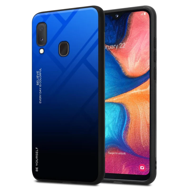 Cadorabo Hülle kompatibel mit Samsung Galaxy A10e / A20e Zweifarbige Schutzhülle aus Tempered Glas und TPU Silikon