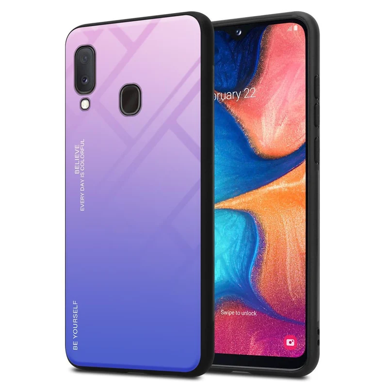 Cadorabo Hülle kompatibel mit Samsung Galaxy A10e / A20e Zweifarbige Schutzhülle aus Tempered Glas und TPU Silikon