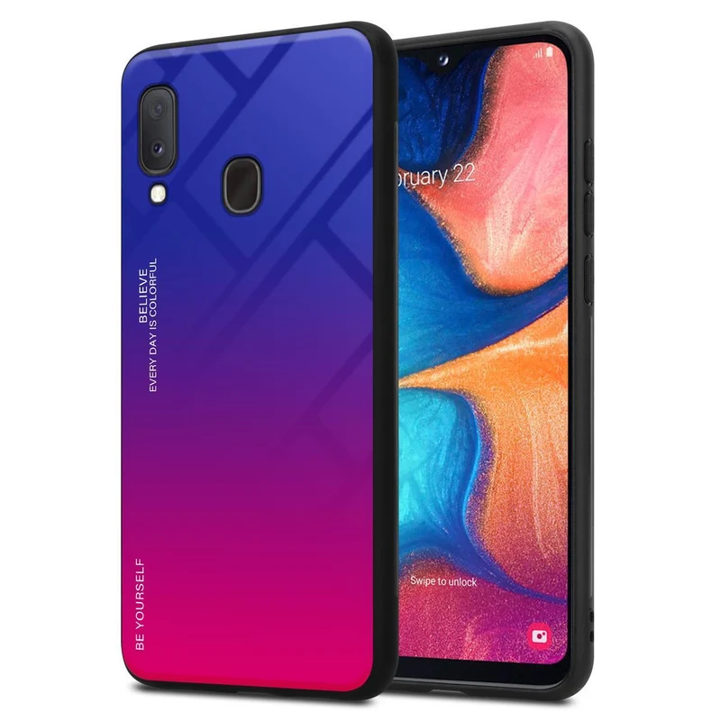 Cadorabo Hülle kompatibel mit Samsung Galaxy A10e / A20e Zweifarbige Schutzhülle aus Tempered Glas und TPU Silikon