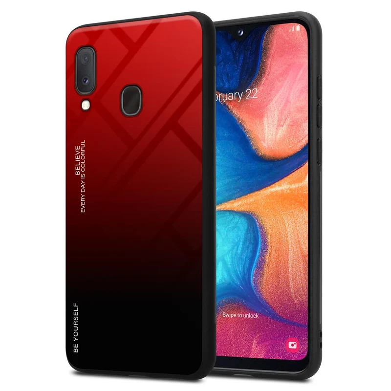 Cadorabo Hülle kompatibel mit Samsung Galaxy A10e / A20e Zweifarbige Schutzhülle aus Tempered Glas und TPU Silikon