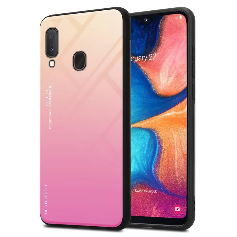 Cadorabo Hülle kompatibel mit Samsung Galaxy A10e / A20e Zweifarbige Schutzhülle aus Tempered Glas und TPU Silikon
