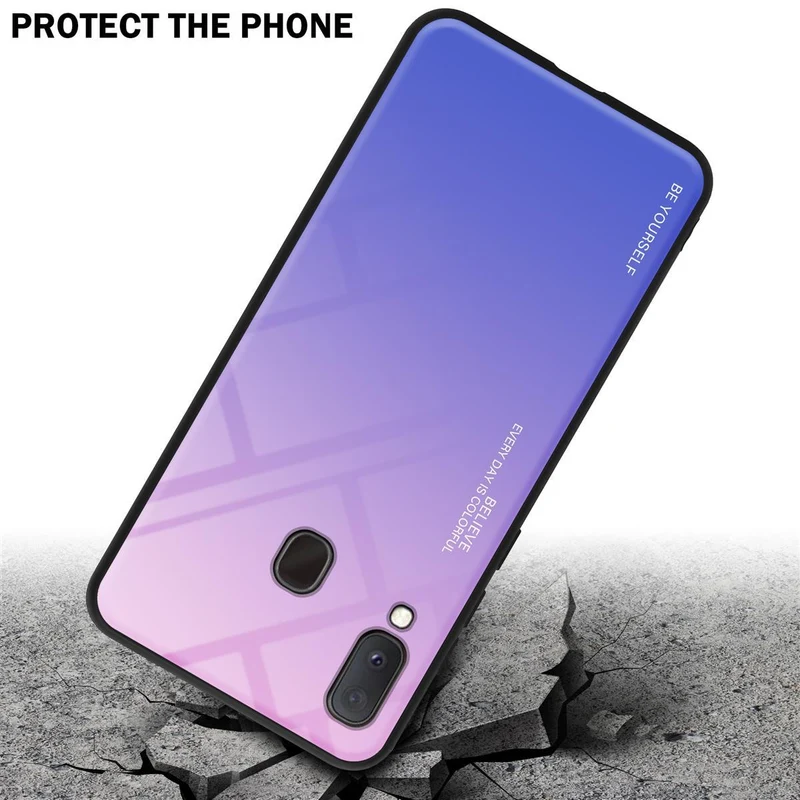Cadorabo Hülle kompatibel mit Samsung Galaxy A10e / A20e Zweifarbige Schutzhülle aus Tempered Glas und TPU Silikon