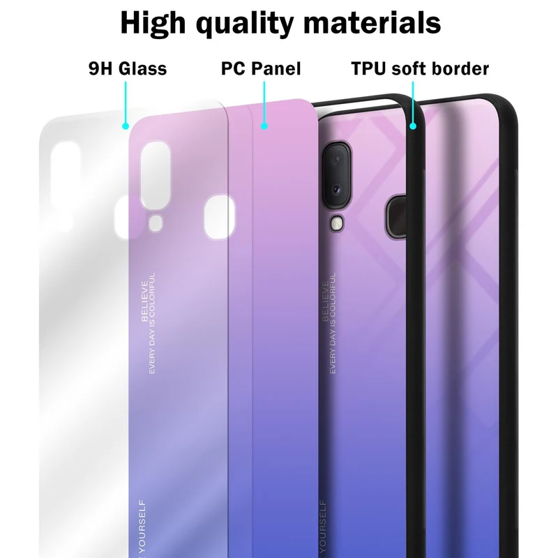 Cadorabo Hülle kompatibel mit Samsung Galaxy A10e / A20e Zweifarbige Schutzhülle aus Tempered Glas und TPU Silikon