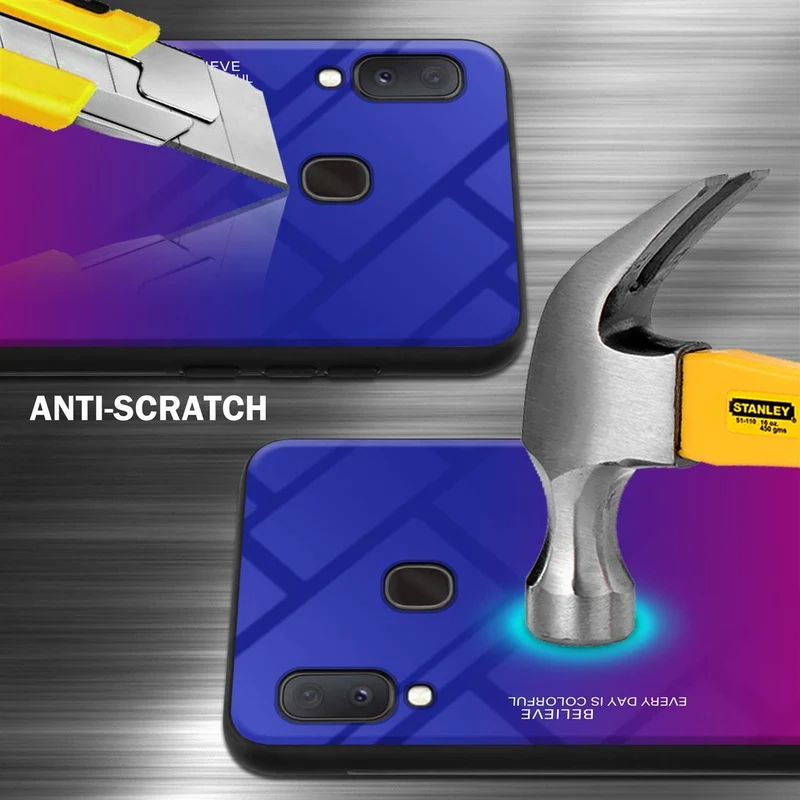 Cadorabo Hülle kompatibel mit Samsung Galaxy A10e / A20e Zweifarbige Schutzhülle aus Tempered Glas und TPU Silikon