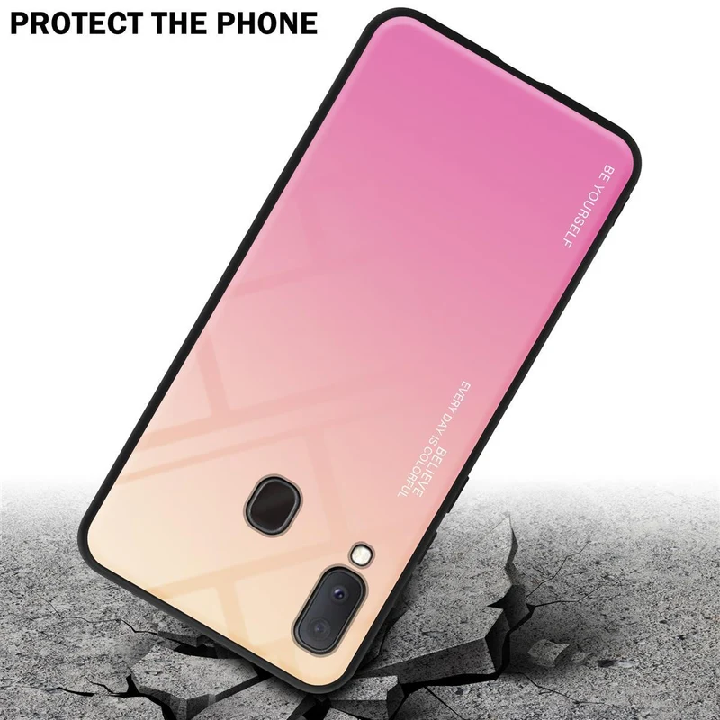 Cadorabo Hülle kompatibel mit Samsung Galaxy A10e / A20e Zweifarbige Schutzhülle aus Tempered Glas und TPU Silikon