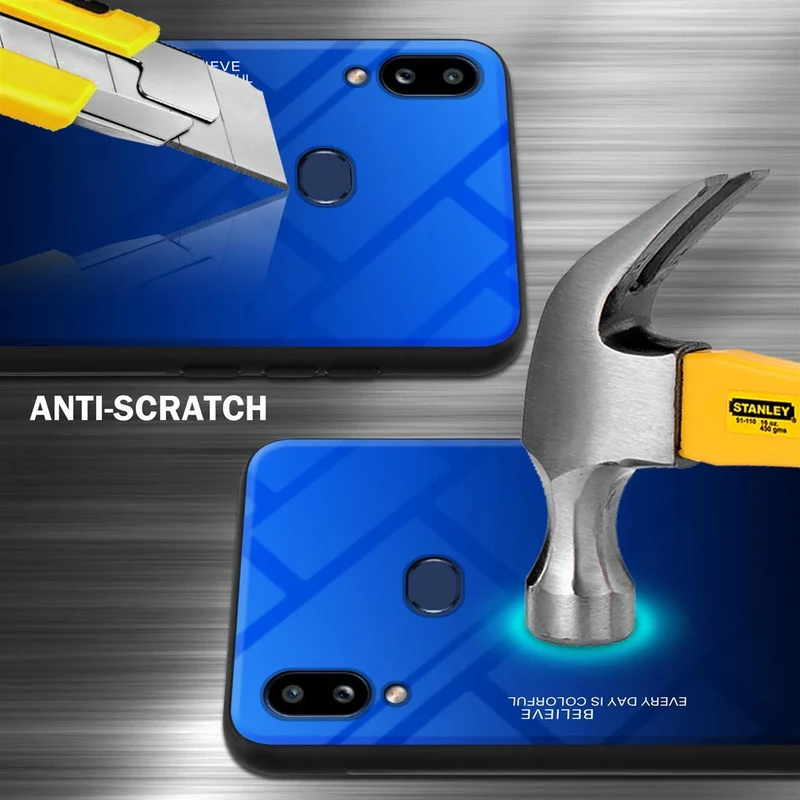 Cadorabo Hülle kompatibel mit Samsung Galaxy A10s / M01s Zweifarbige Schutzhülle aus Tempered Glas und TPU Silikon