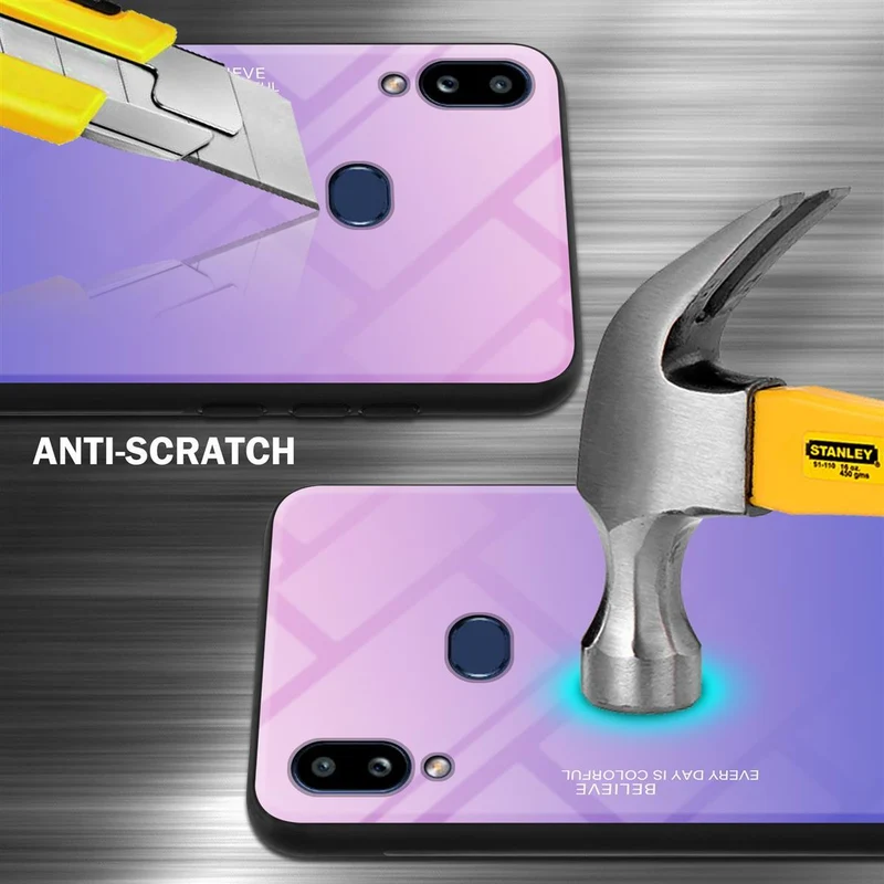 Cadorabo Hülle kompatibel mit Samsung Galaxy A10s / M01s Zweifarbige Schutzhülle aus Tempered Glas und TPU Silikon